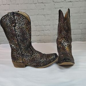 Roper Kids Riley Leopard Western Boots Size 13 Girls